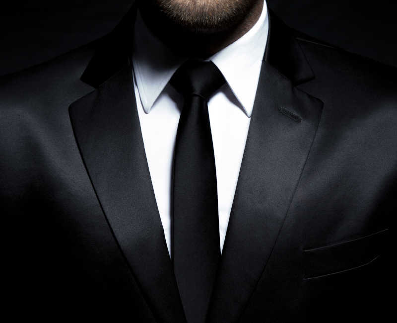 黑色西装黑色领带