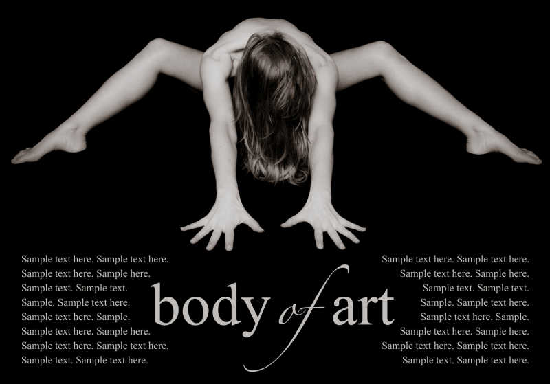 黑色背景上的性感女性人体艺术