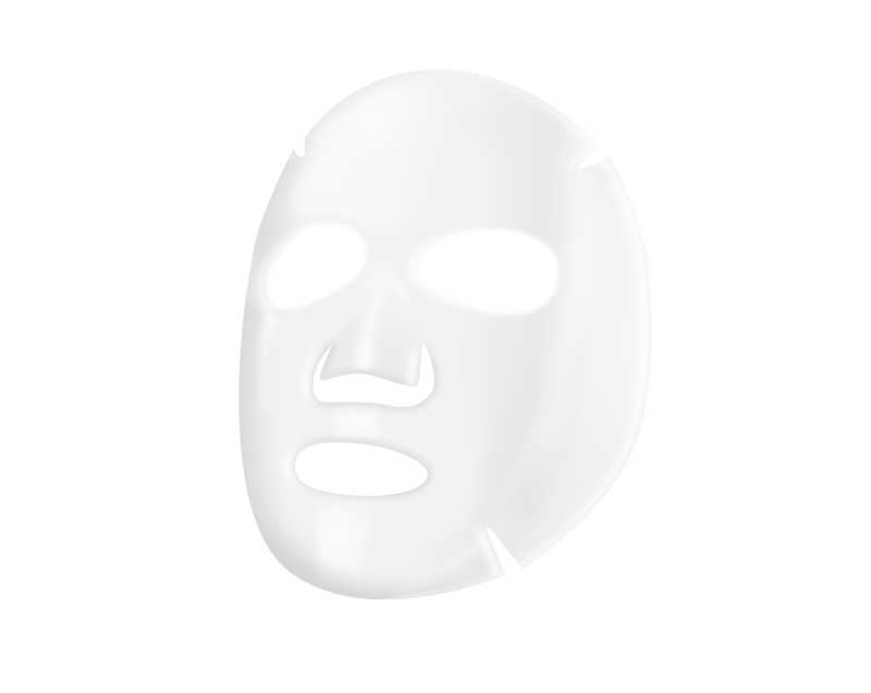 白色背景上的白色面膜面具