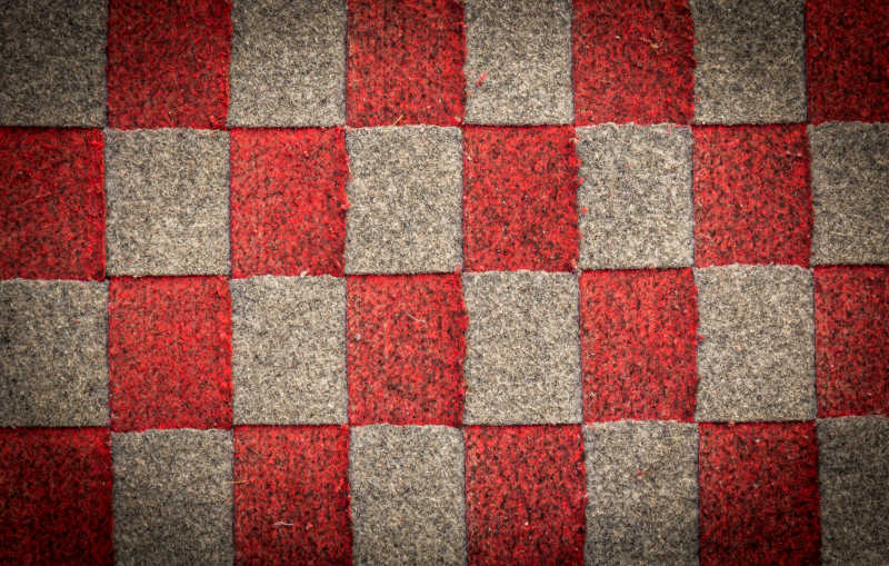 多彩格子图案的地毯特写
