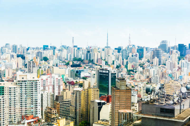 南美洲发达城市建筑航拍