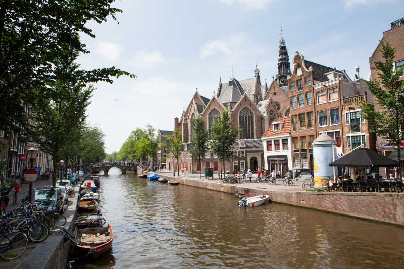 阿姆斯特丹运河馆河边城市拍摄