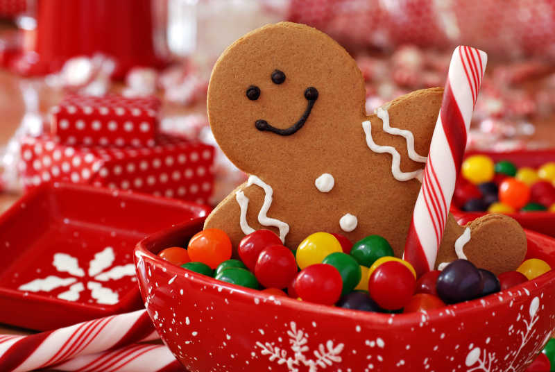圣诞节美味糖果与饼干