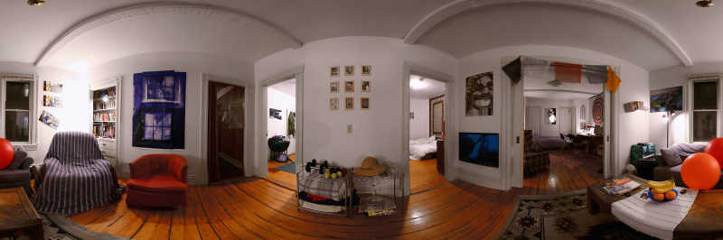 一个360度的全景现代家居室内