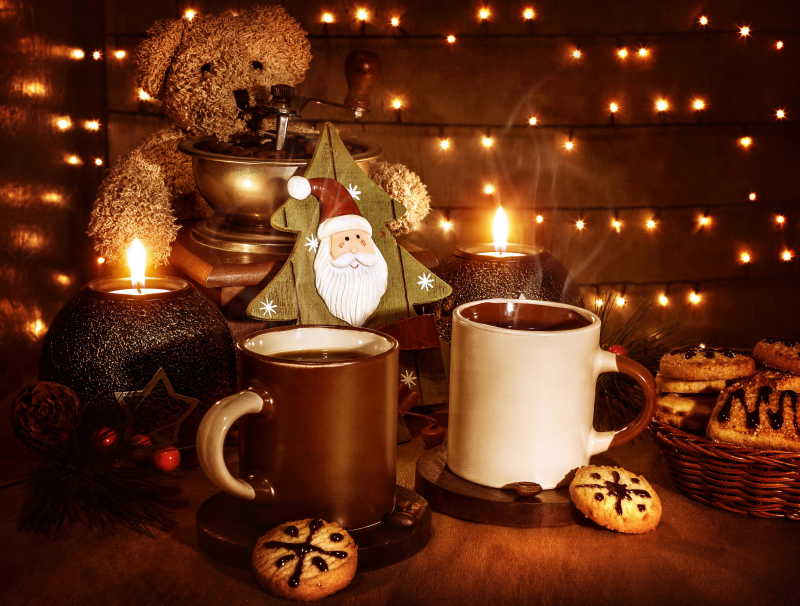 圣诞节咖啡和饼干