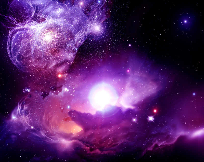紫色幻想空间星云