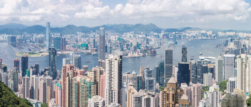香港的天际线鸟瞰