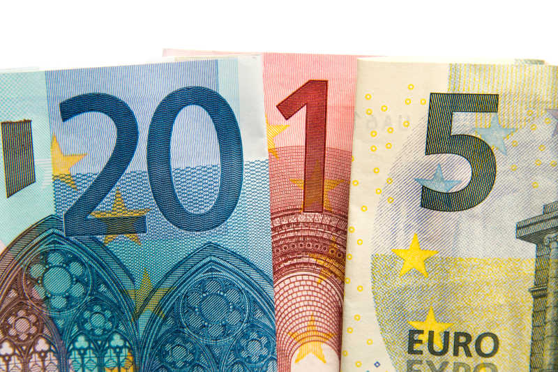 用欧元纸币写上2015欧元