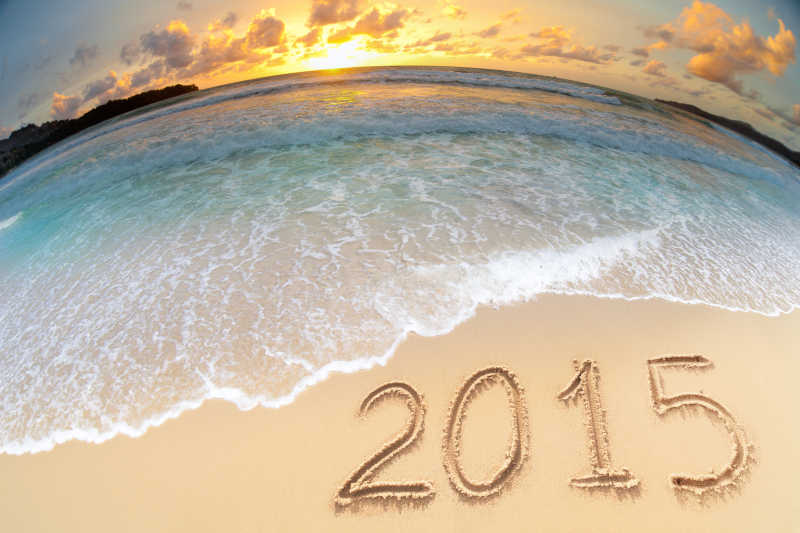 2015新年海滩日落