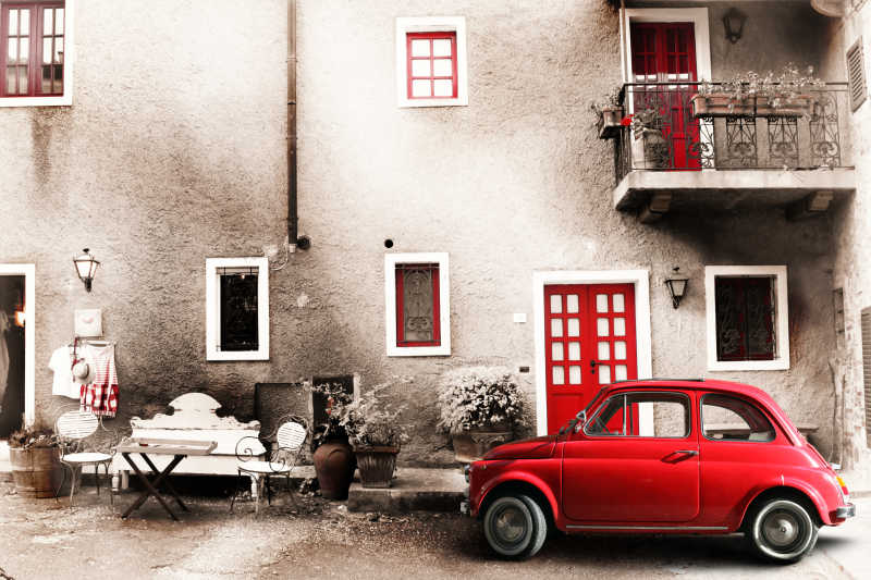 复古意大利文化和小汽车