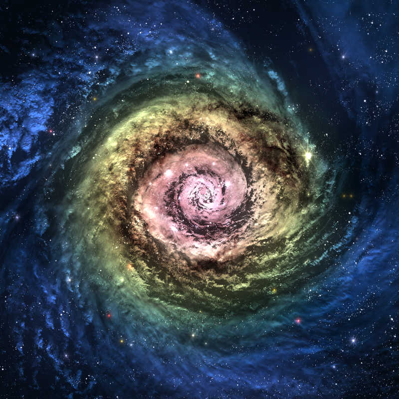 太空深处色彩斑斓的旋涡星系