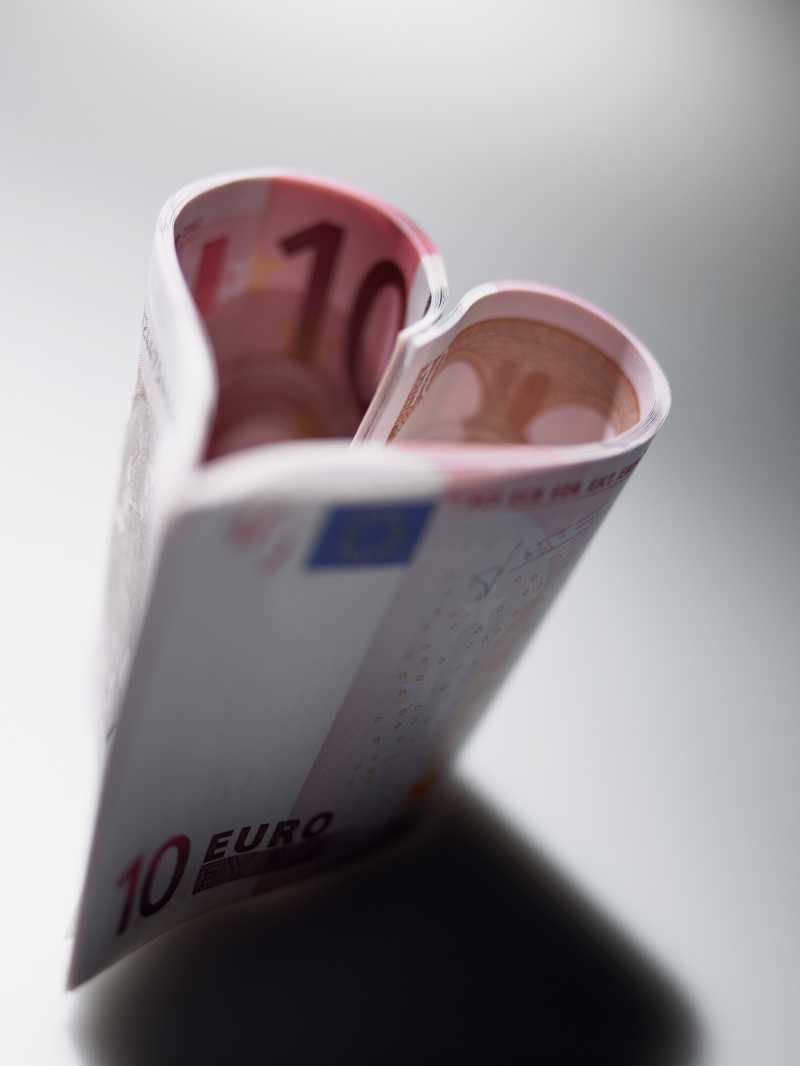 欧元心形纸币