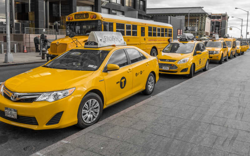 黄色出租车和校车