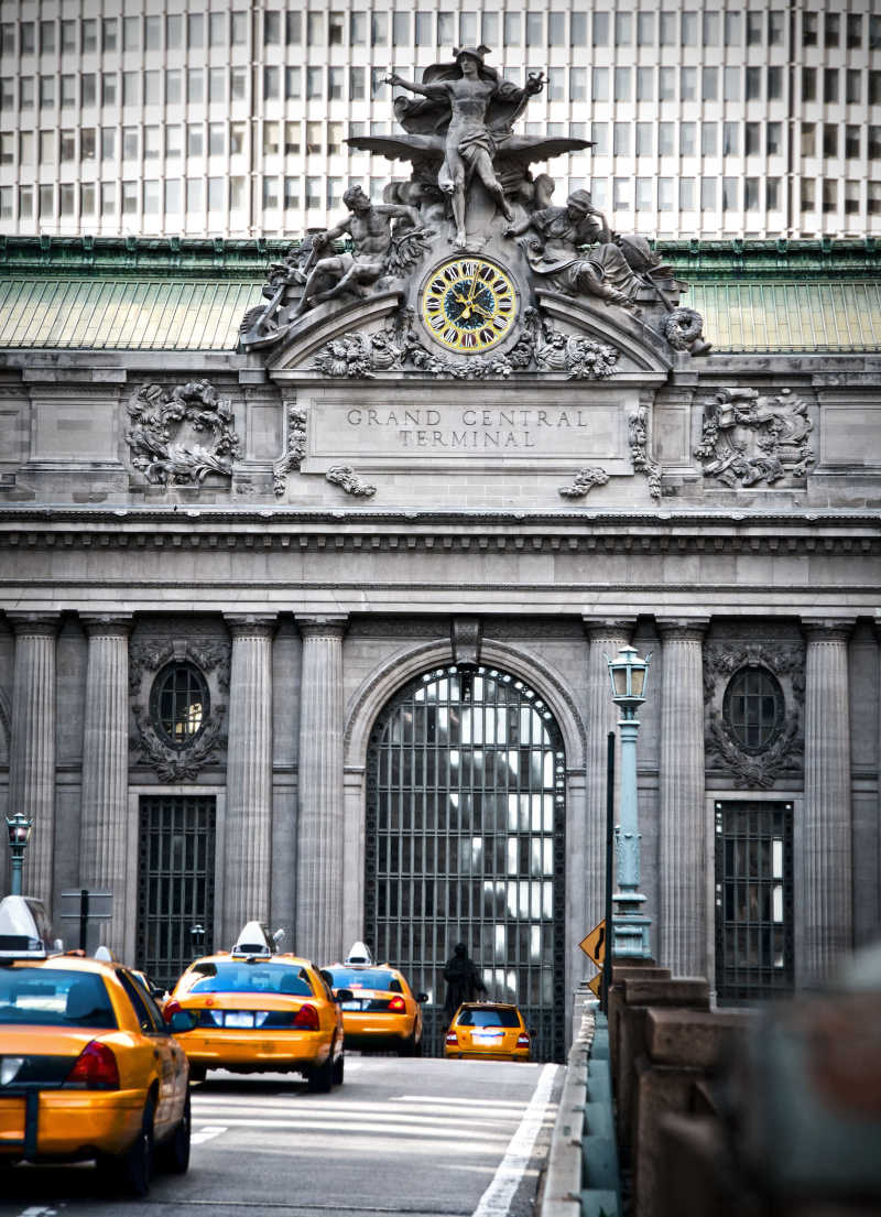 去大中央车站途中的纽约出租车