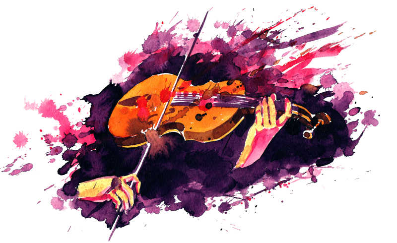 拉小提琴的手艺术油画