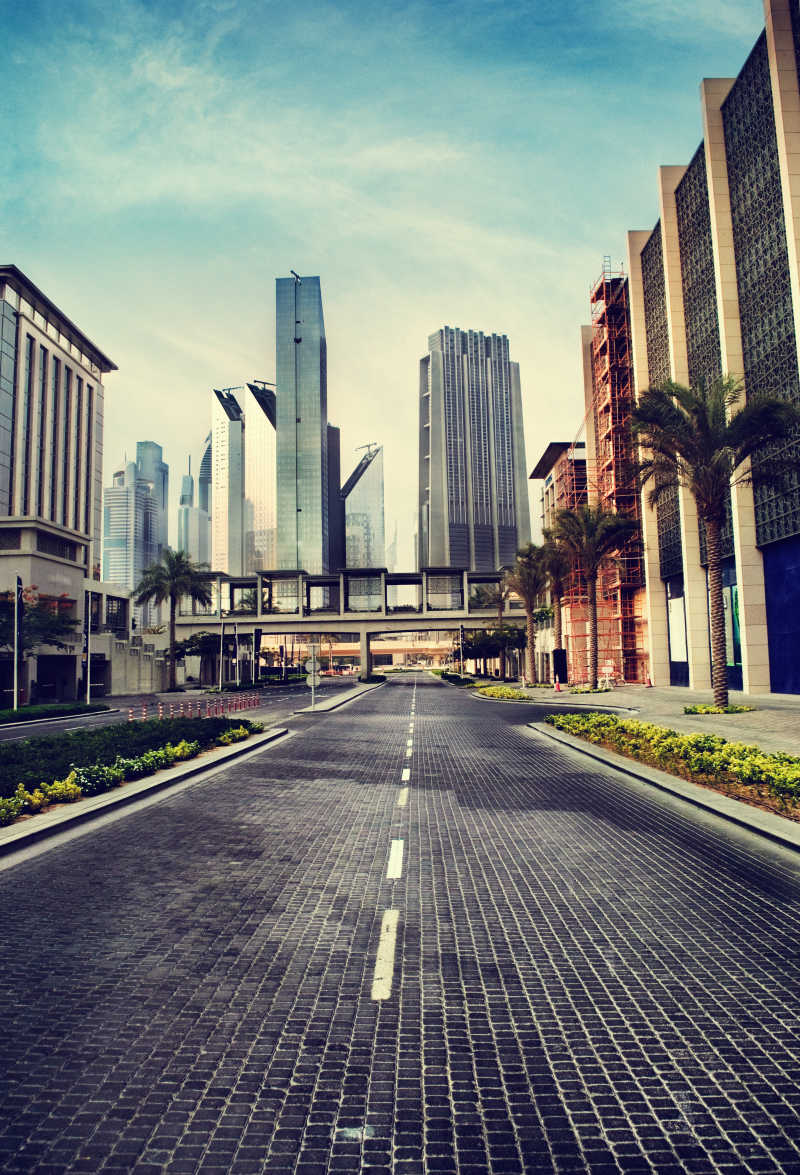 迪拜市中心复古城市风貌