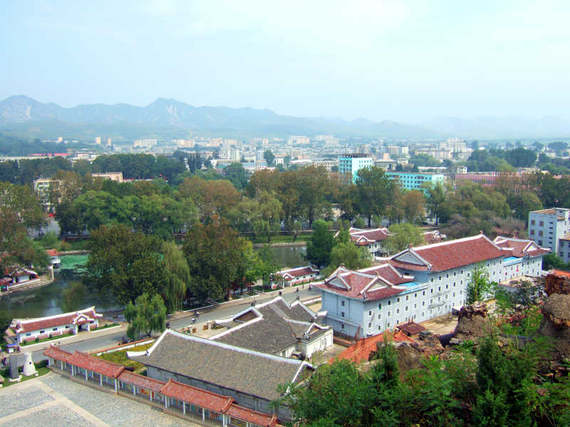 朝鲜平壤城市景观全景