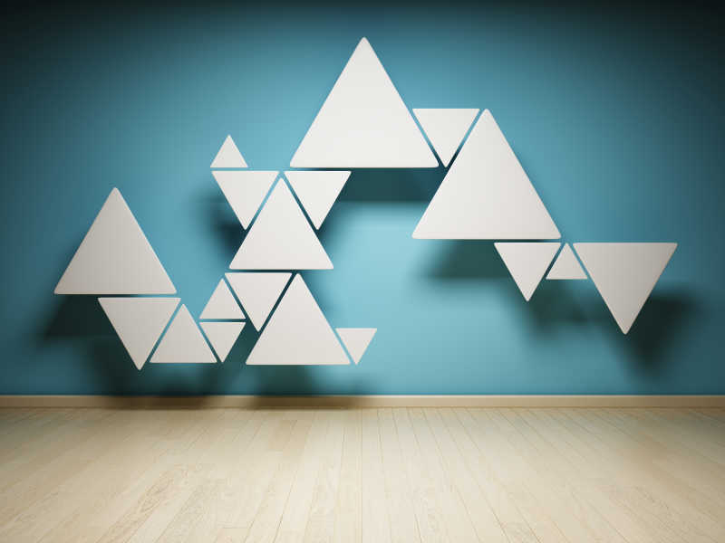 白色三角形的抽象几何形状背景