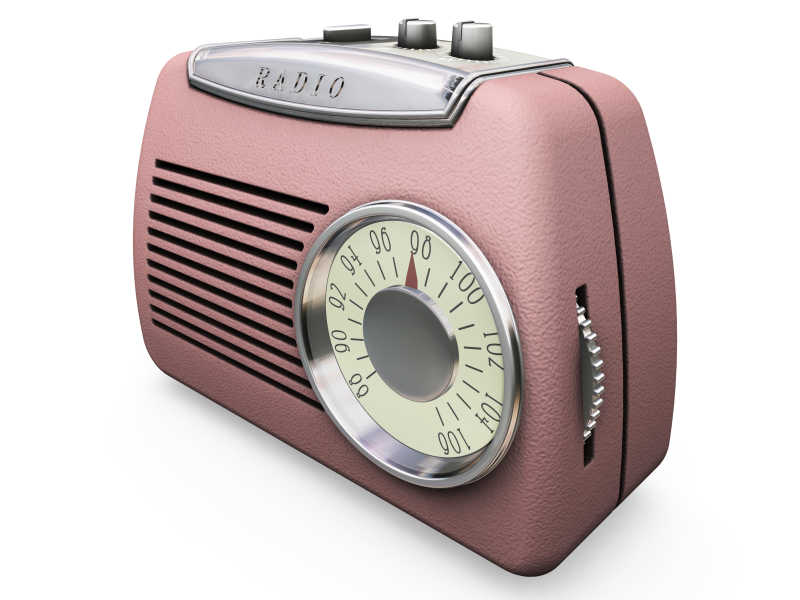 粉色老式收音机