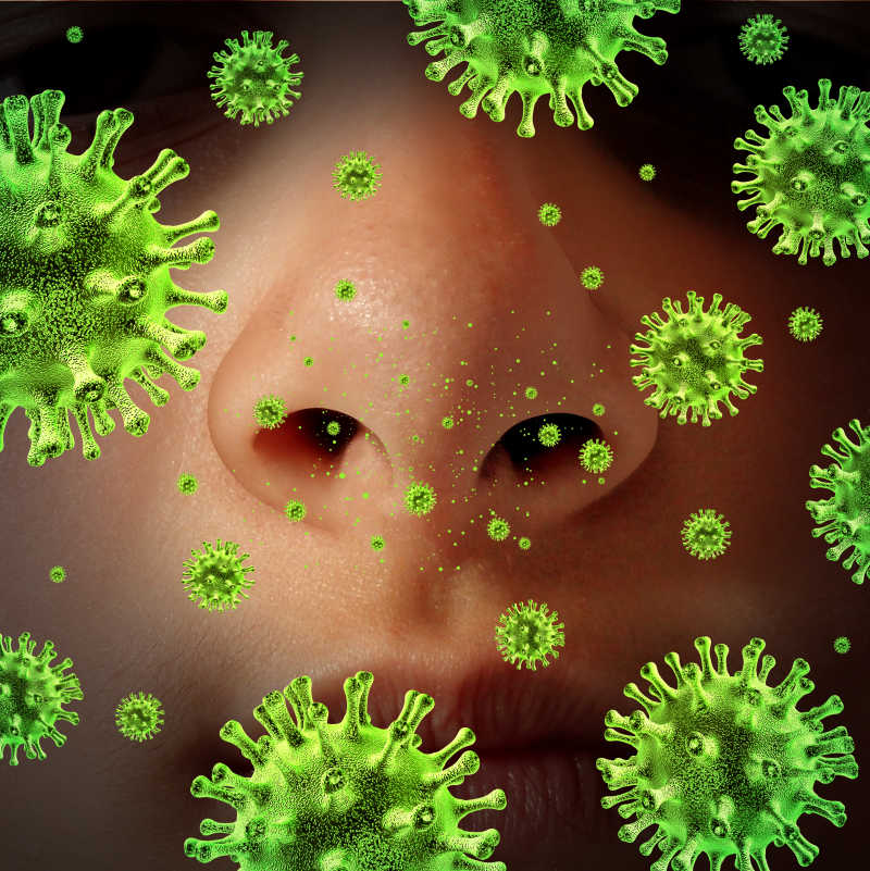 病毒通过鼻子和呼吸道感染
