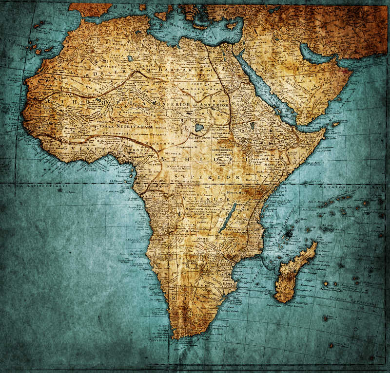 地图上的非洲