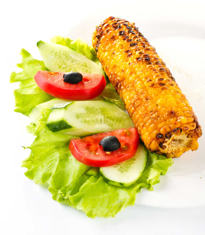 烤玉米与蔬菜