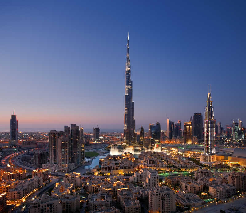 迪拜市中心的大楼是全球最高摩天大楼