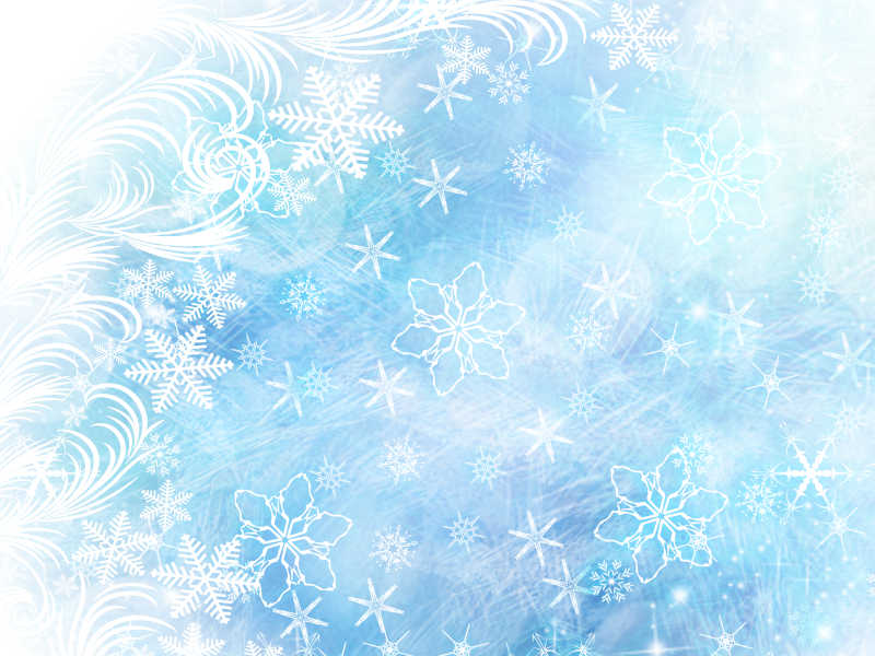 柔和的蓝色粉彩圣诞图案雪花