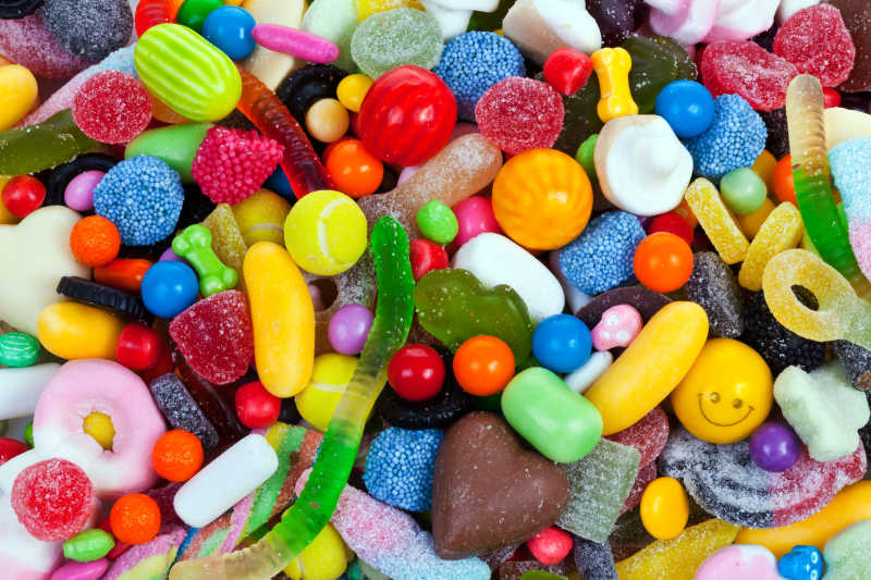 各种彩色的糖果