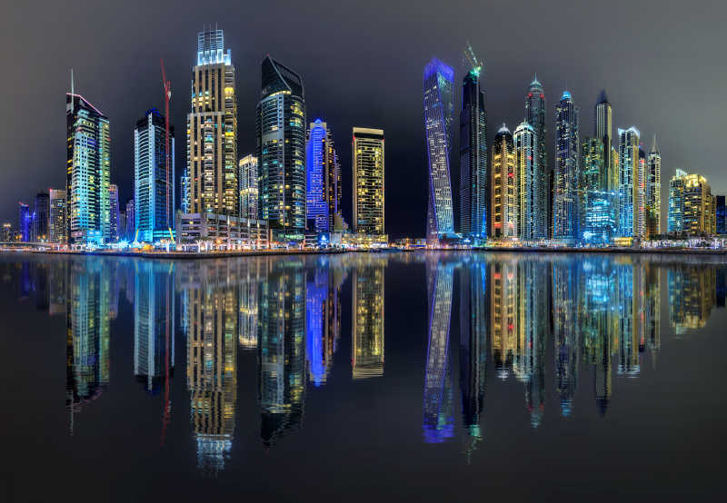 迪拜滨海湾夜景