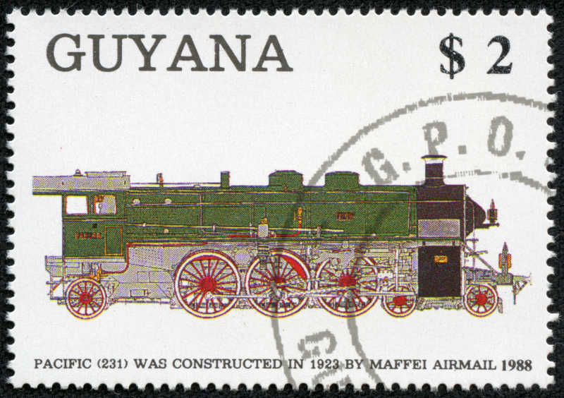 圭亚那火车图案邮票