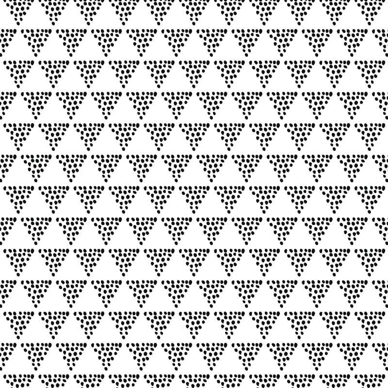 黑色圆点排列的三角形状和白色背景