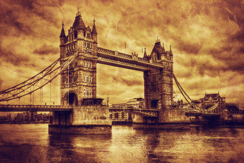 复古风格的伦敦塔桥