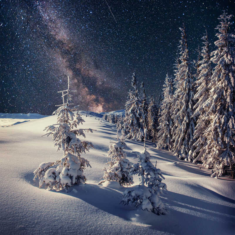 雪景与星空