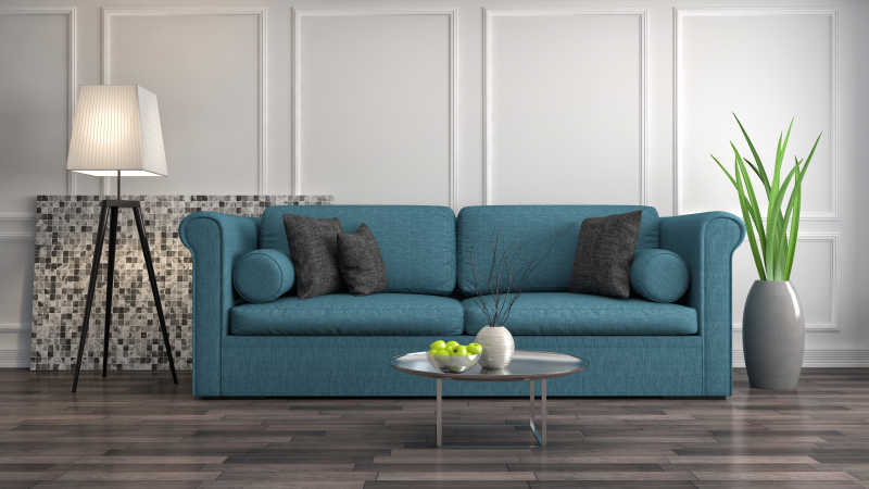 蓝色客厅沙发