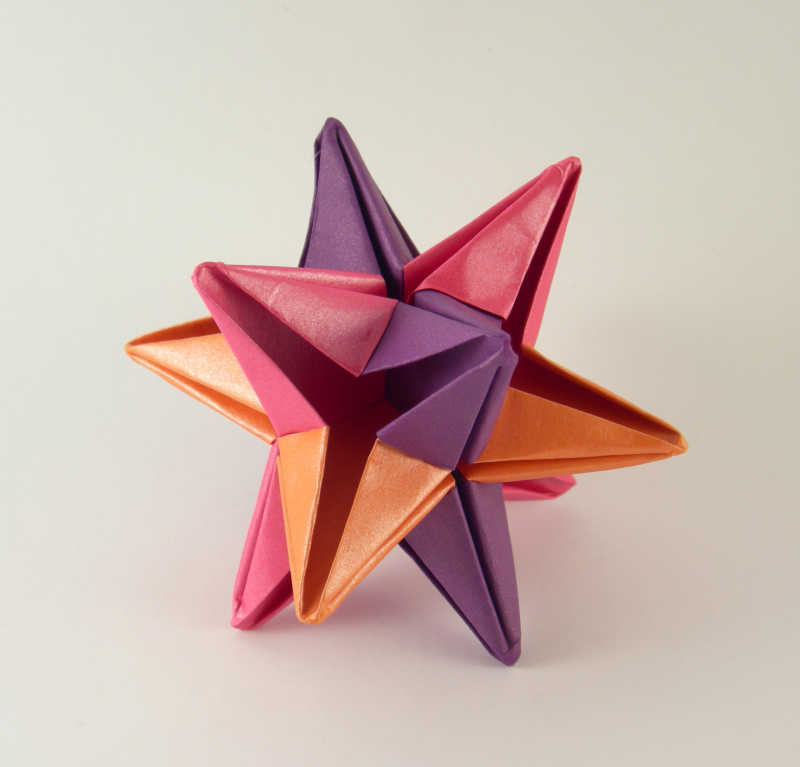 立体多角星折纸