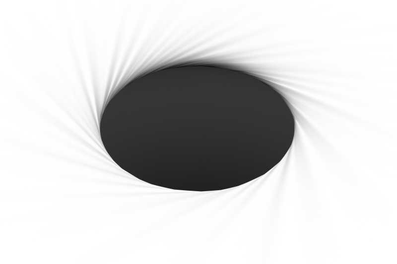白色背景中的一个螺旋黑洞
