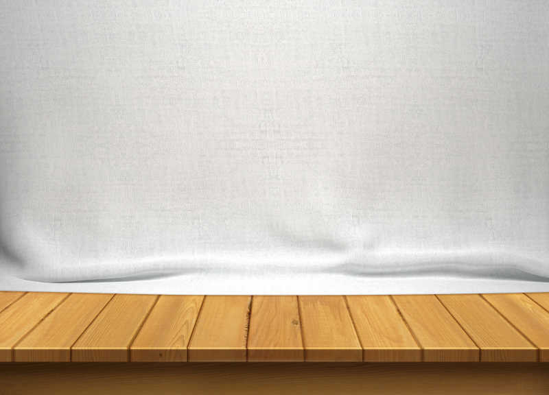 白色背景下的木桌