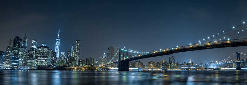 布鲁克林的纽约城市夜景