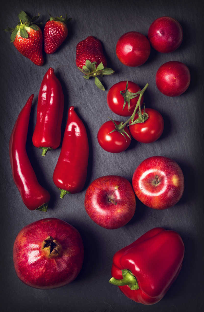 红色健康水果蔬菜