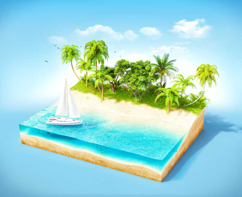 热带岛屿3D模型