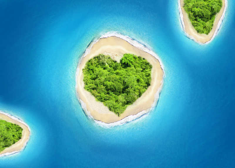 爱心形状的小岛