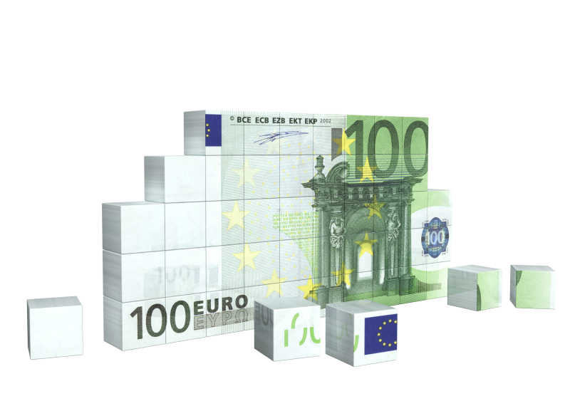 拼图欧元纸币