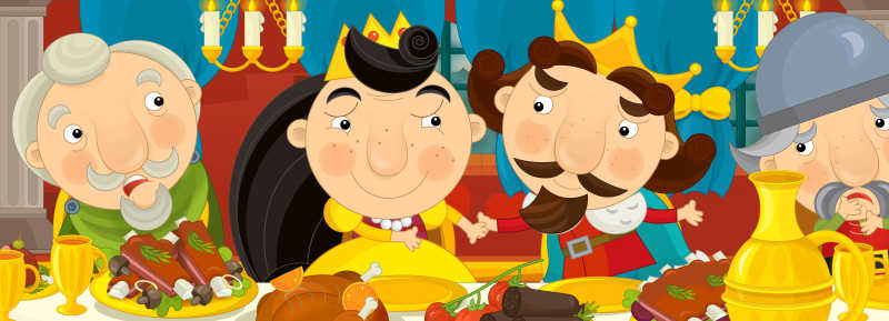 国王与公主的童话故事卡通画