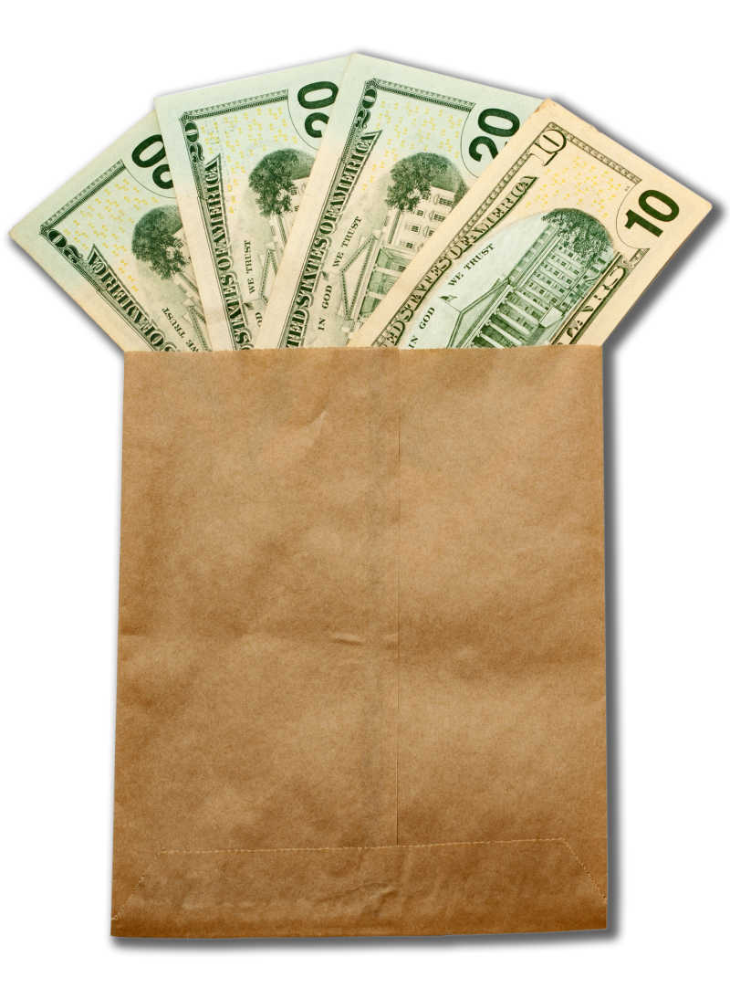 棕色信封里的美国货币