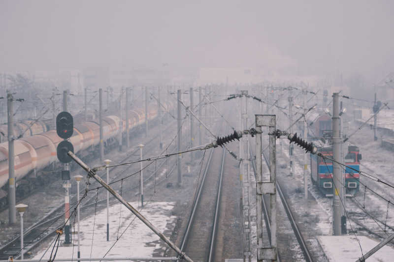 冬季的火车站