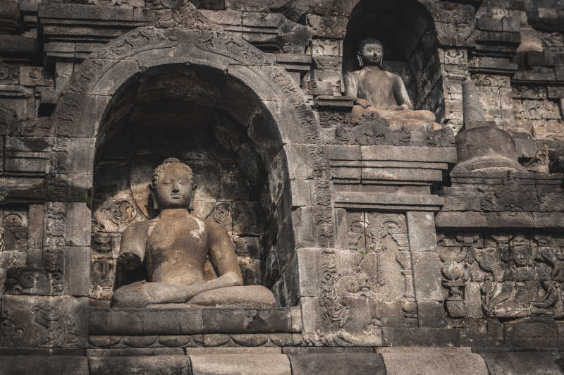 印度尼西亚婆罗浮屠的佛像