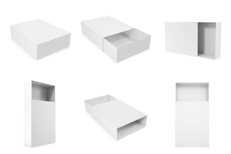 六个白色抽拉式包装盒