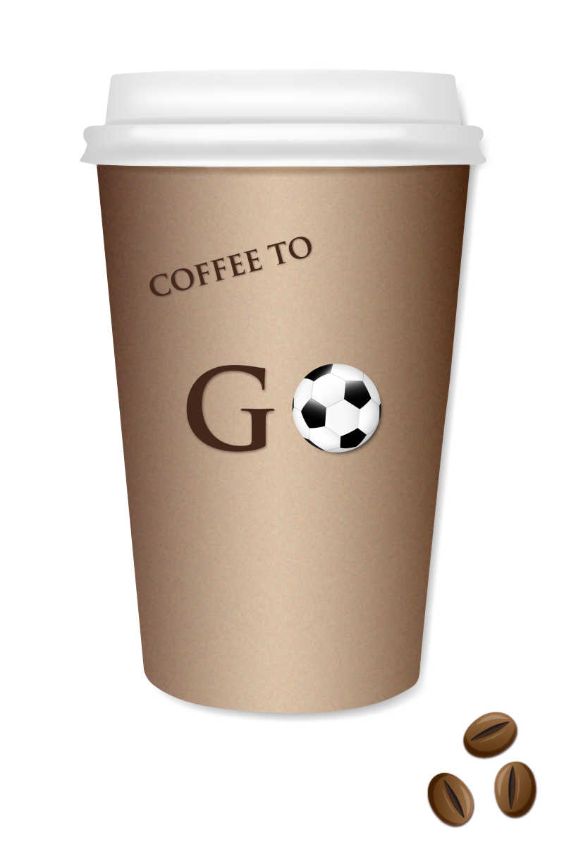 印有足球图案的咖啡杯