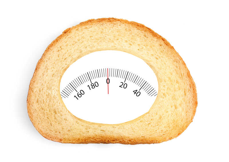 一块重量为白色的小麦面包片